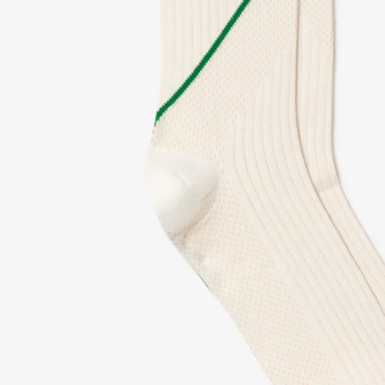 LACOSTE Mid Calf Socks Men's White-2
