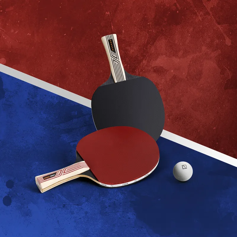 Stiga Ping Pong Paddles Unisex Red Black Shakehand Grip-4