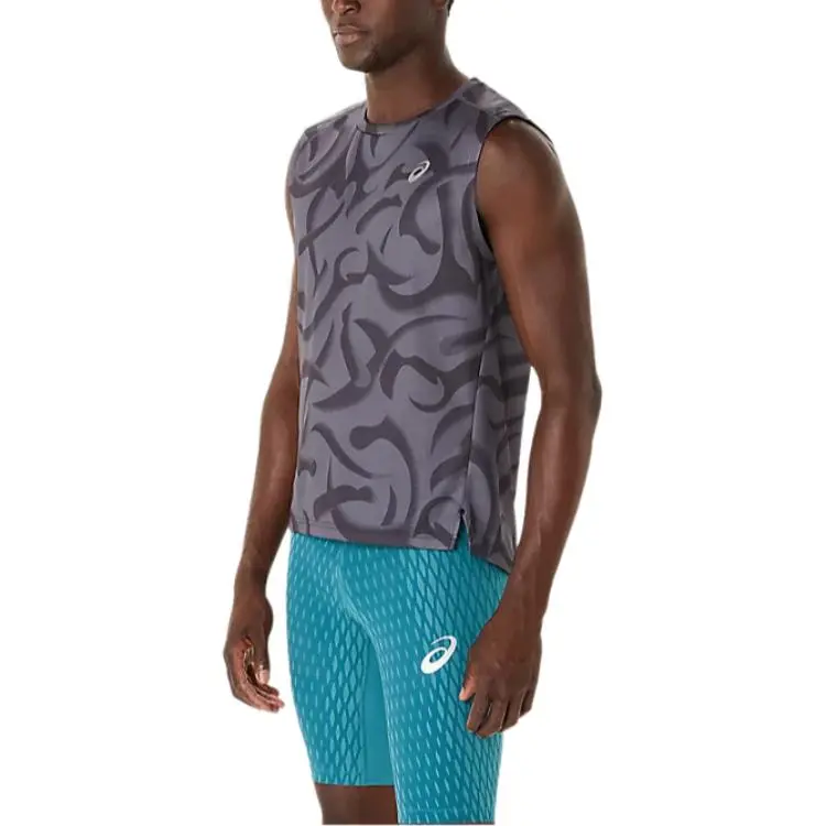Asics Tank Tops Men Gray-2