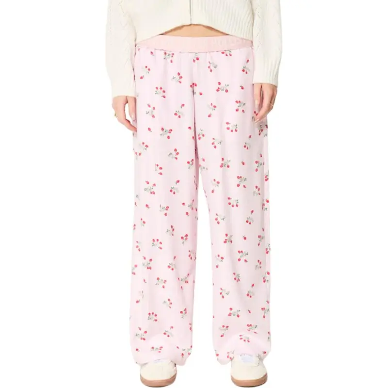 Hollister Pajama Pants Women's Light Pink-1