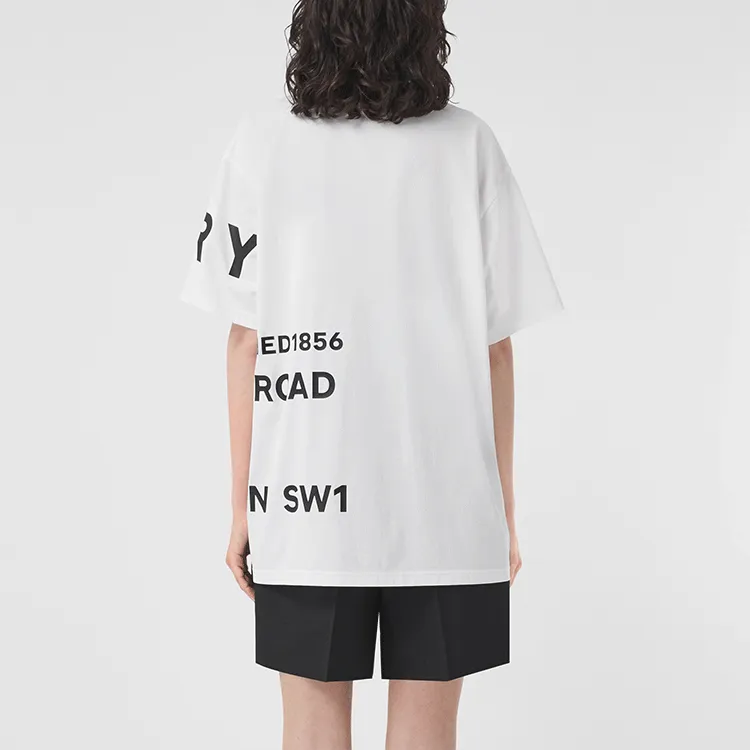 Burberry Horseferry Print T shirt White/Black-2