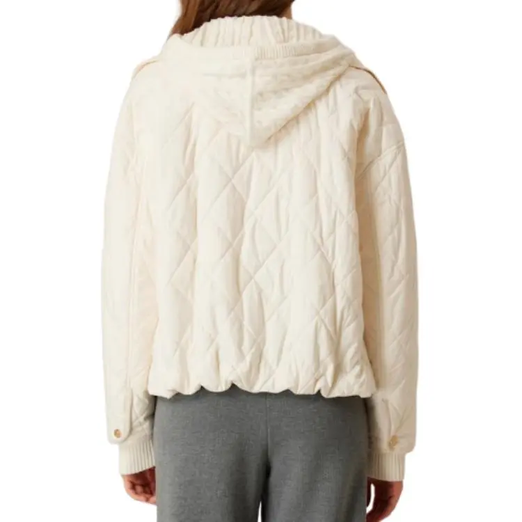 E.land Puffer Jacket Women's Ivory White/White-4