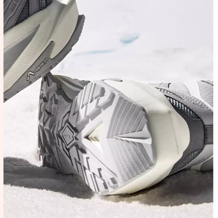 Anta Peak Finder Anti Slip Wear Resistant High Top Casual Shoes Men's Gray White-3