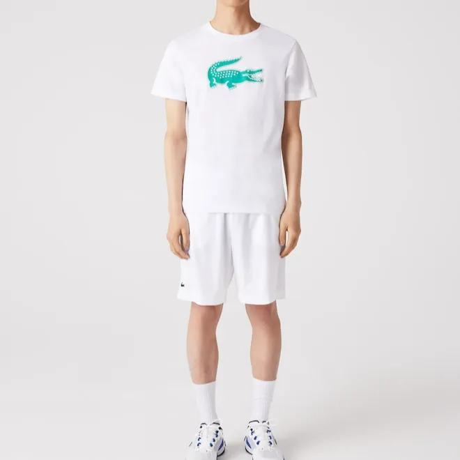 LACOSTE T Shirt Men's White Green-1