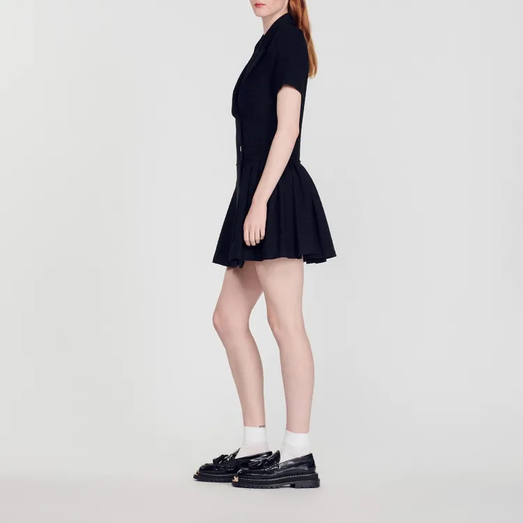 Sandro Short Sleeved Dress Women's Black-1
