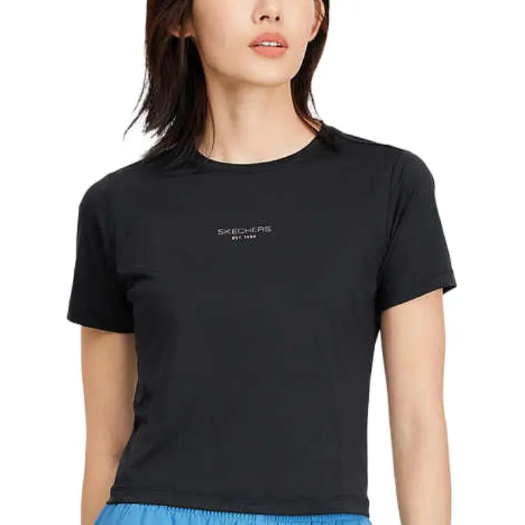 Skechers GODRI Regular T Shirt Women's Carbon Black-1