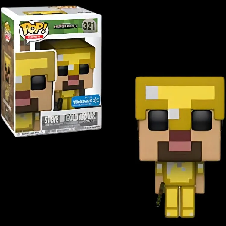 Funko Pop! Games Minecraft Steve In Gold Armor Walmart Exclusive Figure #321-3
