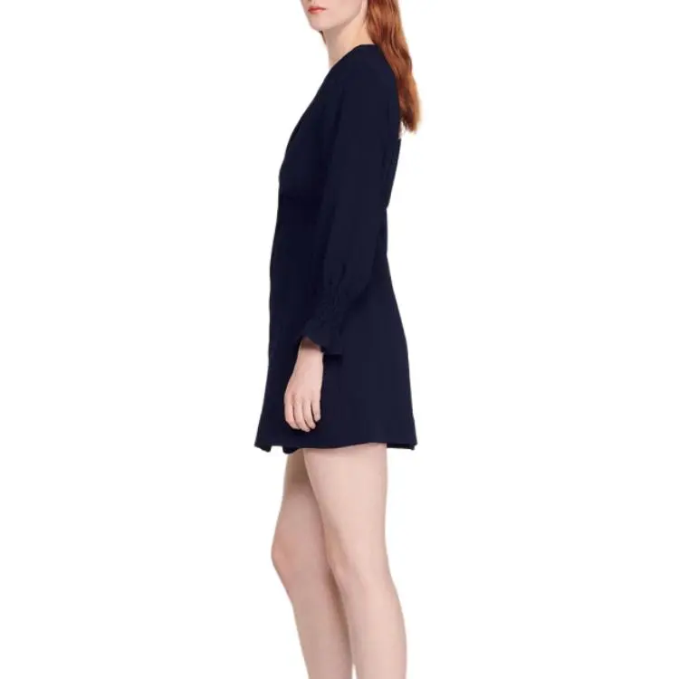 Sandro Long Sleeved Dresses Women's Dark Blue-2