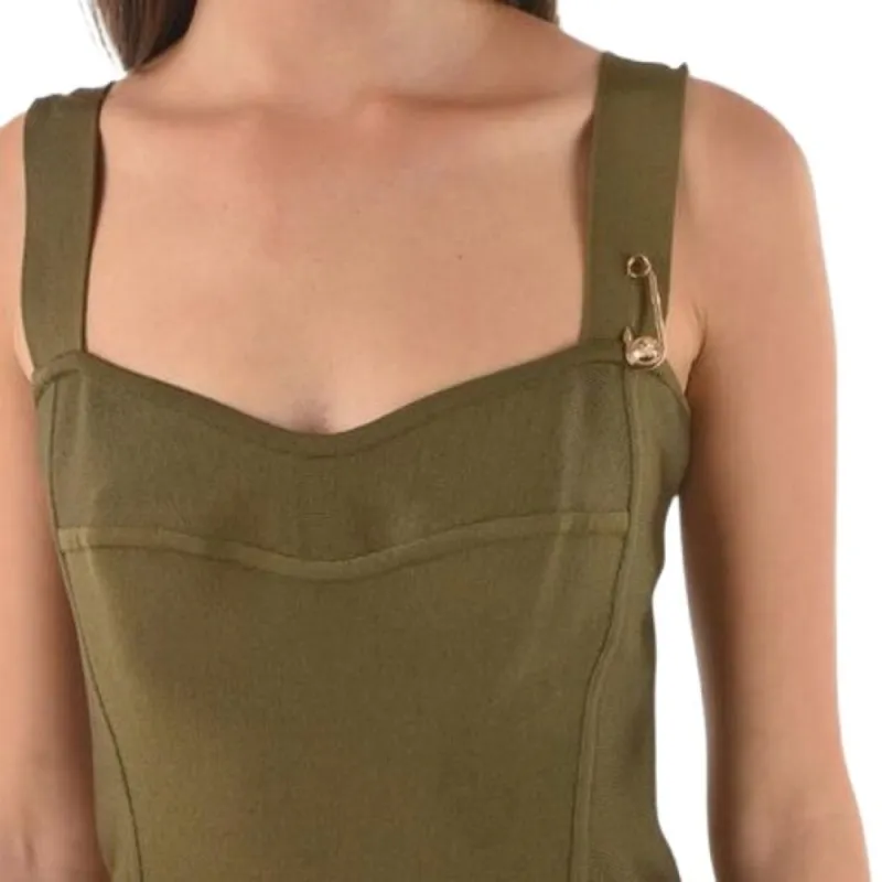 VERSACE Safety Pin detail Midi Dress-1