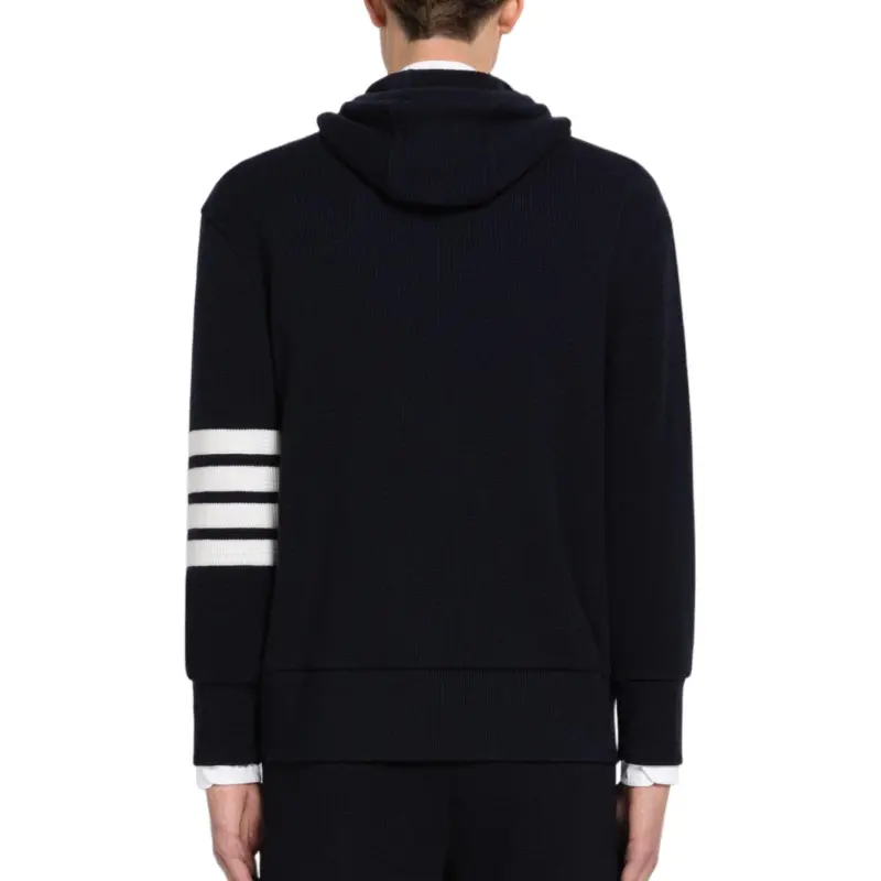 THOM BROWNE Drawstring Knitted Hoodie-7