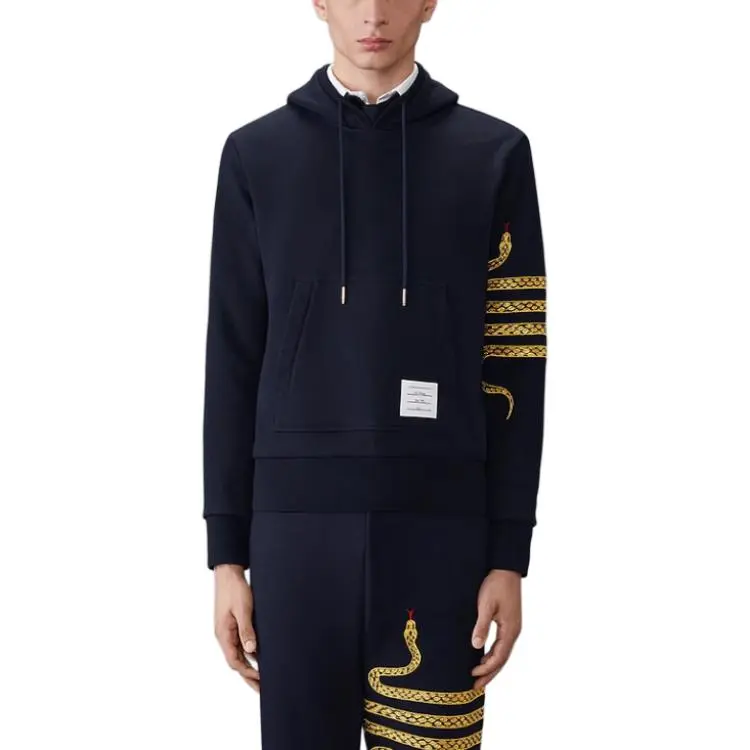 THOM BROWNE Snake 4 Bar Roll neck Hoodie-4