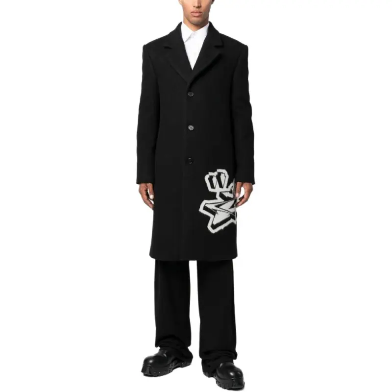 OFF WHITE Graphic Printed Single Breasted Coat-2