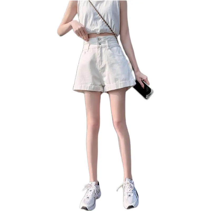 Concubine Zhu Denim Shorts Women's White-3