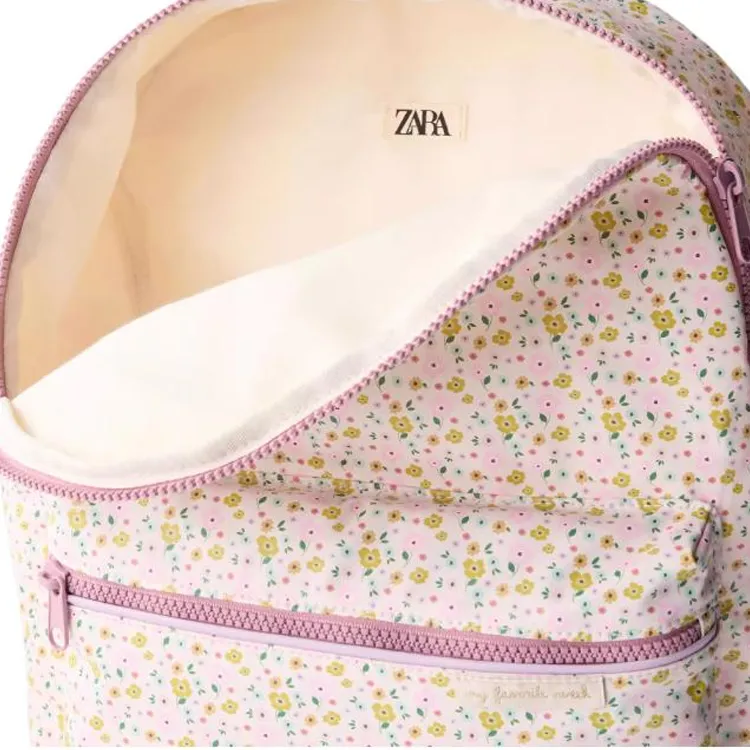 ZARA Polyurethane Backpack Kids' Light Beige Yellow-5