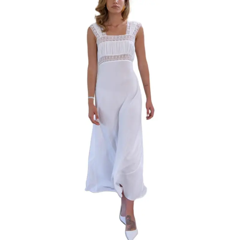 Selkie Collection SS24 Sleeveless Dress Women's Ivory White-3