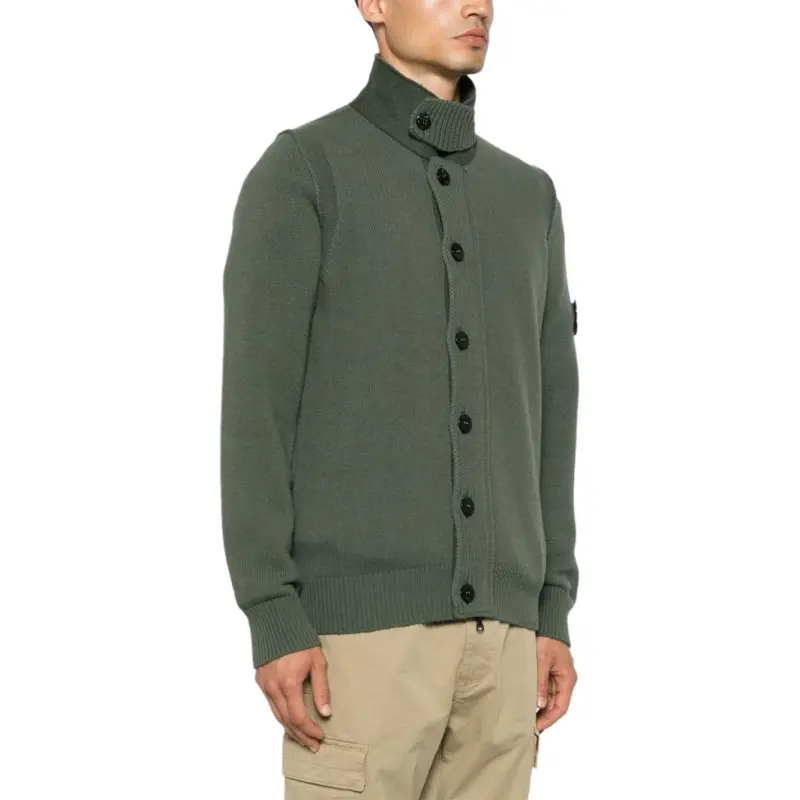 STONE ISLAND High Neck Knitted Cardigan-2