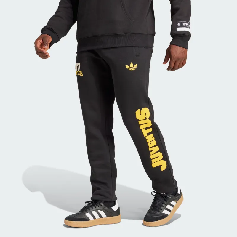 Adidas Originals JuventusVRCT Knitted Sports Pants Men's Black/bright Gold-3