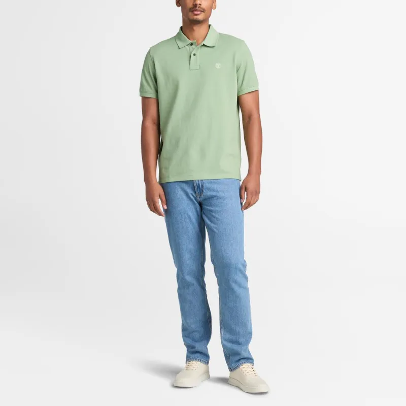 Timberland Polo Shirt Men's Green Bay Color-2