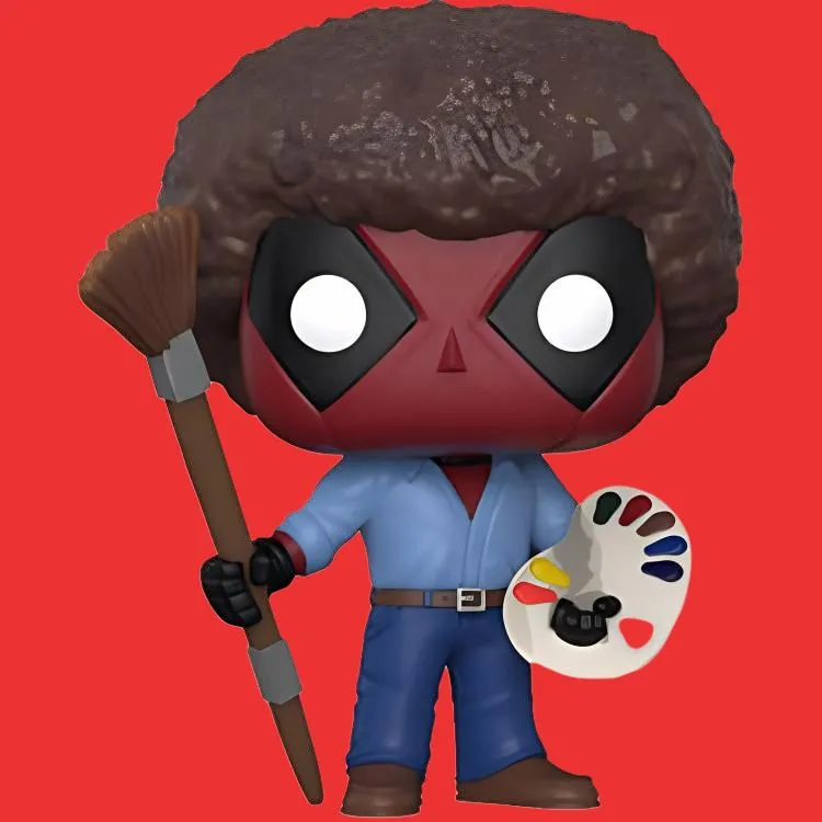 Funko Deadpool Pop 2 Bobross Edition Chibi Figures-3