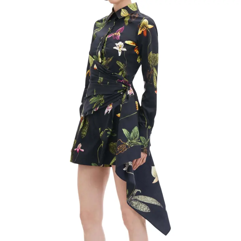 Oscar De La Renta Orchid Cotton Poplin Blouse-4