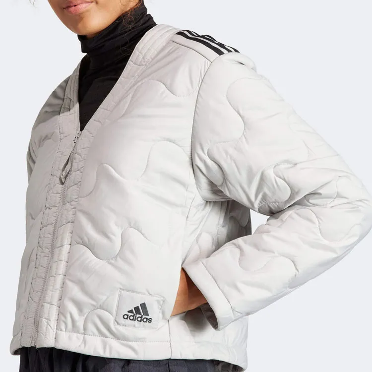 Adidas Free Shipping With AdiClub Nuganic Crop Light Insulation Jacket-4