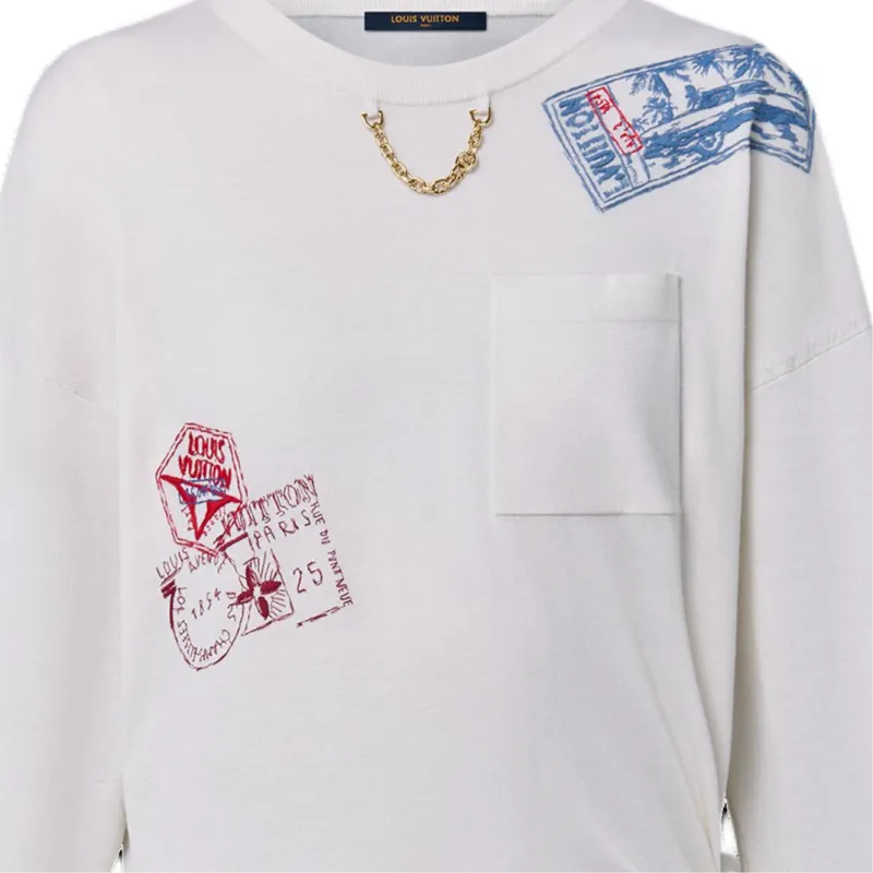 LOUIS VUITTON Travel Stamp Long-Sleeved Top-4
