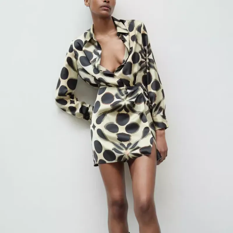 ZARA Long Sleeved Dresses Women's Multicolor-4