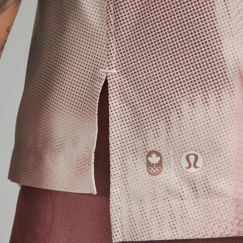 Lululemon Team Canada Collection COC Men's Button Down Shirt Men's Pink Brown-3