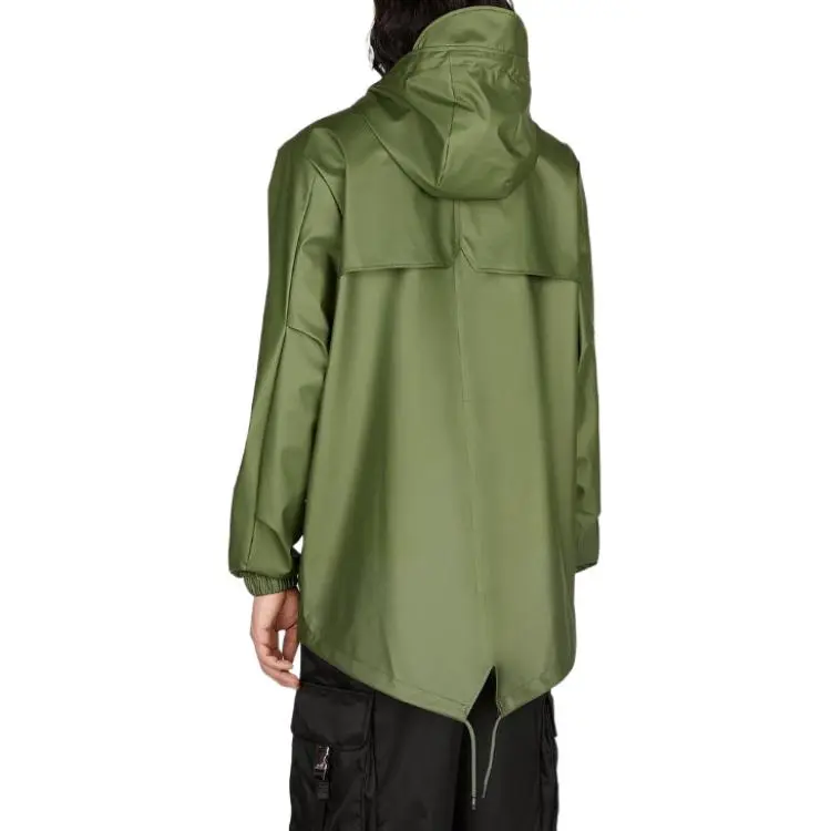 Rains Long Sleeved Drawstring Hooded Coat-2