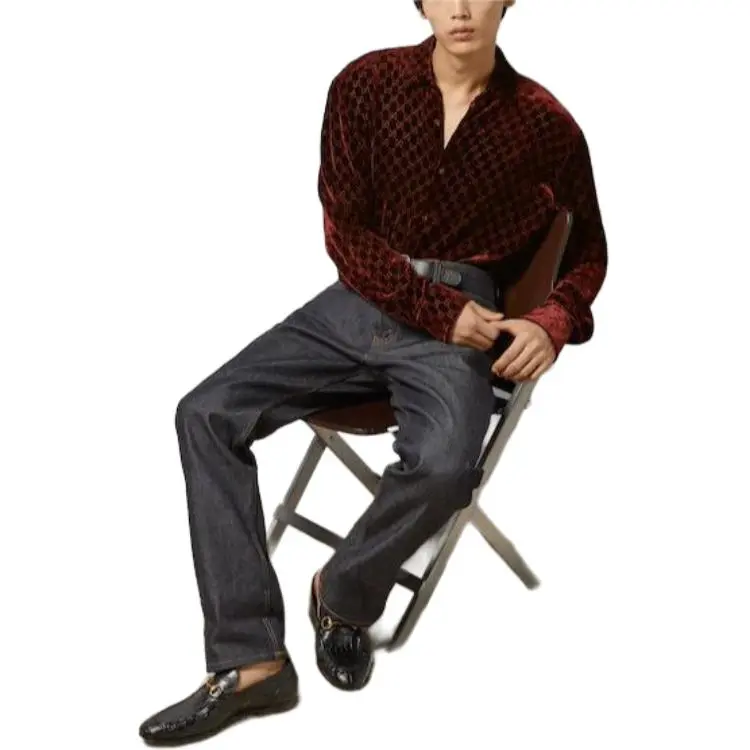 GUCCI Shirts Men Red-2