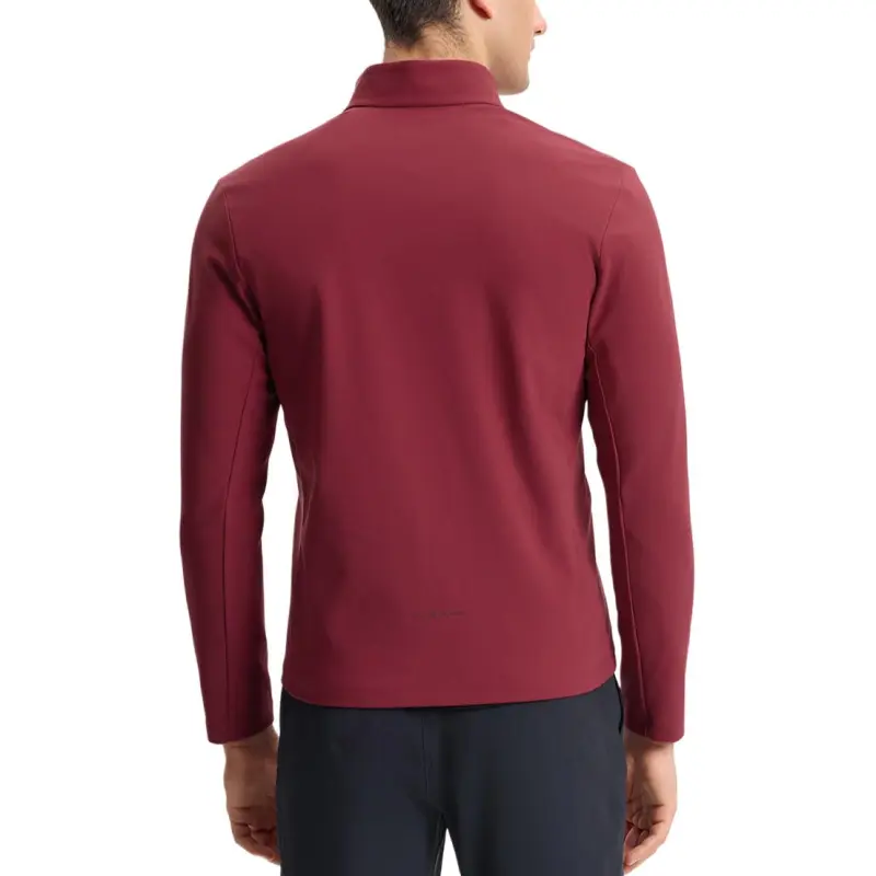 FILA Knitted Fabric Long Sleeved Coat Men's Rusty Red-4