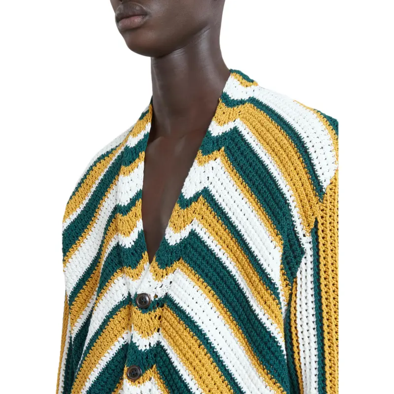 MARNI Chevron Patterned Crochet Cardigan-4