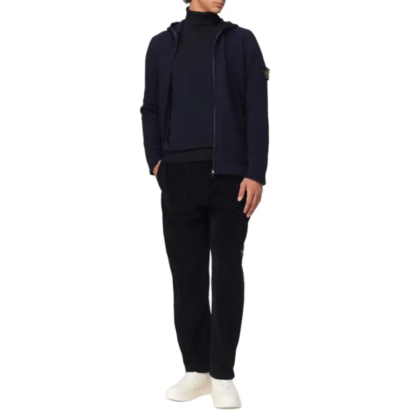 STONE ISLAND Logo Patch Hooded Cardigan-4