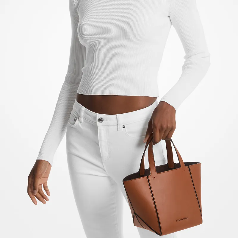MICHAEL KORS Leather Tote Bag Shopping Bag Handbag Small Size Women's Dark Brown-7