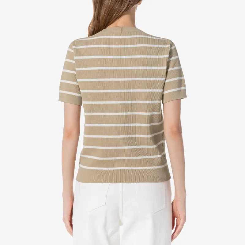 LACOSTE T Shirt Women's Brown White-2