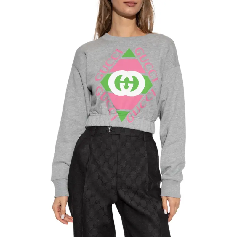 GUCCI Rhombus Logo print Sweatshirt-2