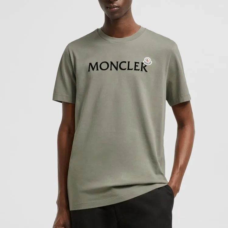 Moncler Flocked Logo Crewneck T Shirt-1