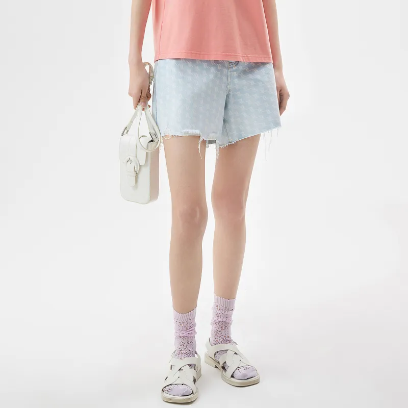 Broadcast Denim Shorts Women's Light Denim Blue-2
