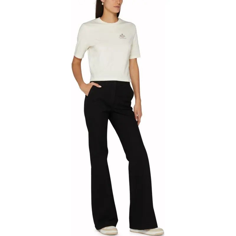 PRADA Logo Printed Crewneck T Shirt-5