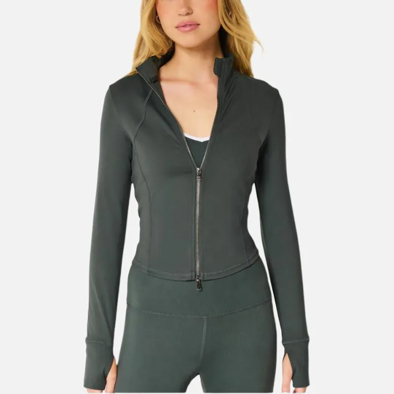 Hollister Jackets Coats Women's Dark Shadow Green-2