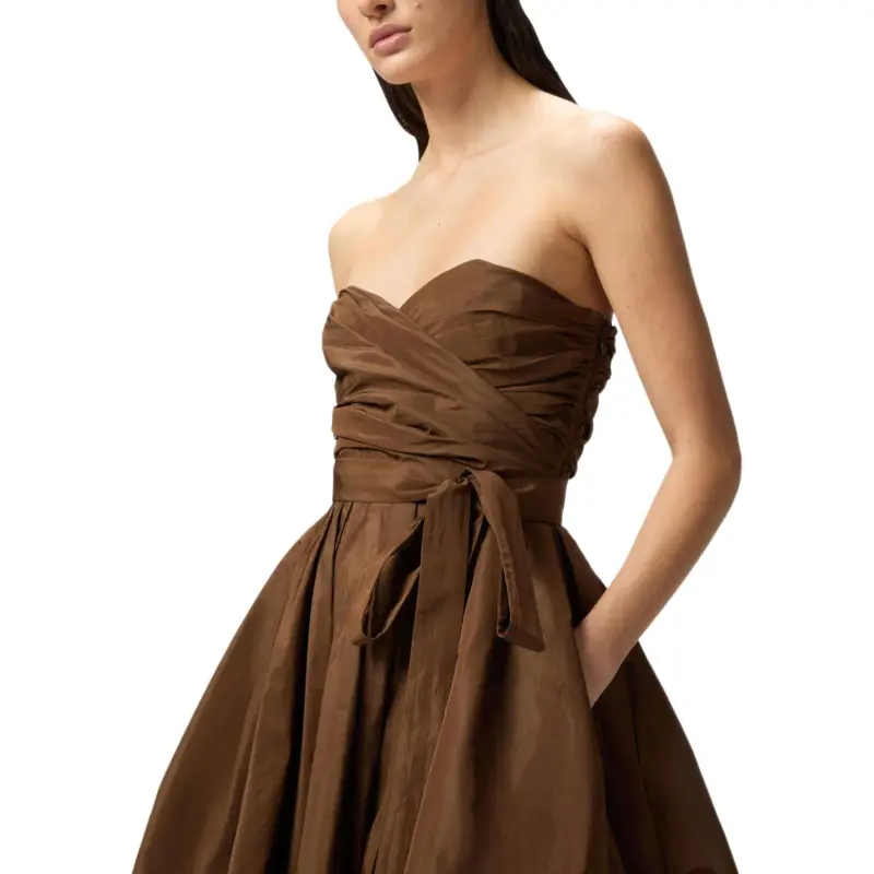 PINKO Strapless Wrap Detailed Dress-4