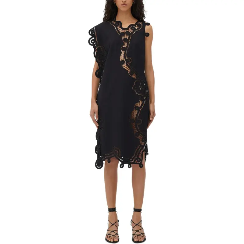 Bottega Veneta SS24 Sleeveless Dress Women's Blue Black-1