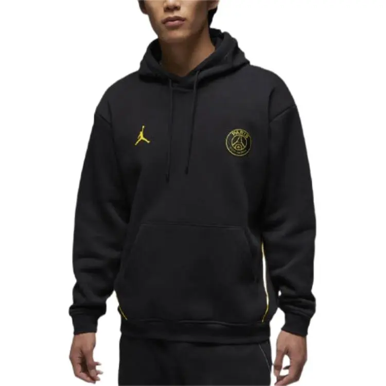 JORDAN X Paris Saint Germain Logo Fleece Pullover Hoodie Asia Sizing-4