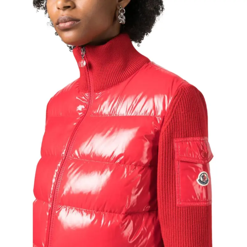 Moncler Padded-panels Wool-blend Cardigan-1