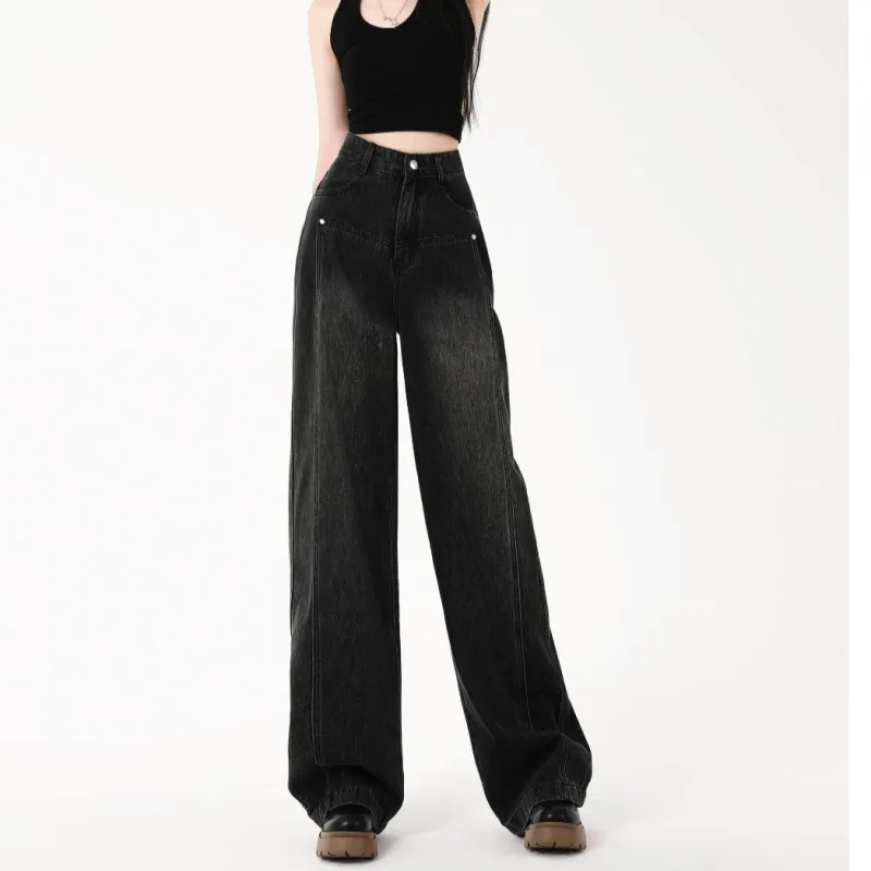 YuChaJia Jeans Women's Black-4