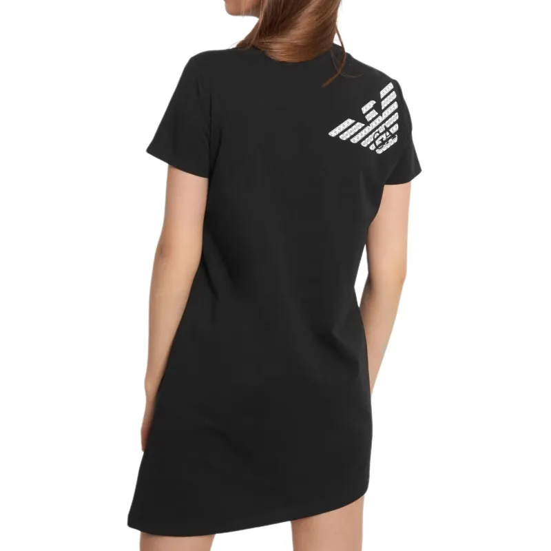 EMPORIO ARMANI EA7 Short Sleeved Dress Women's Black-3