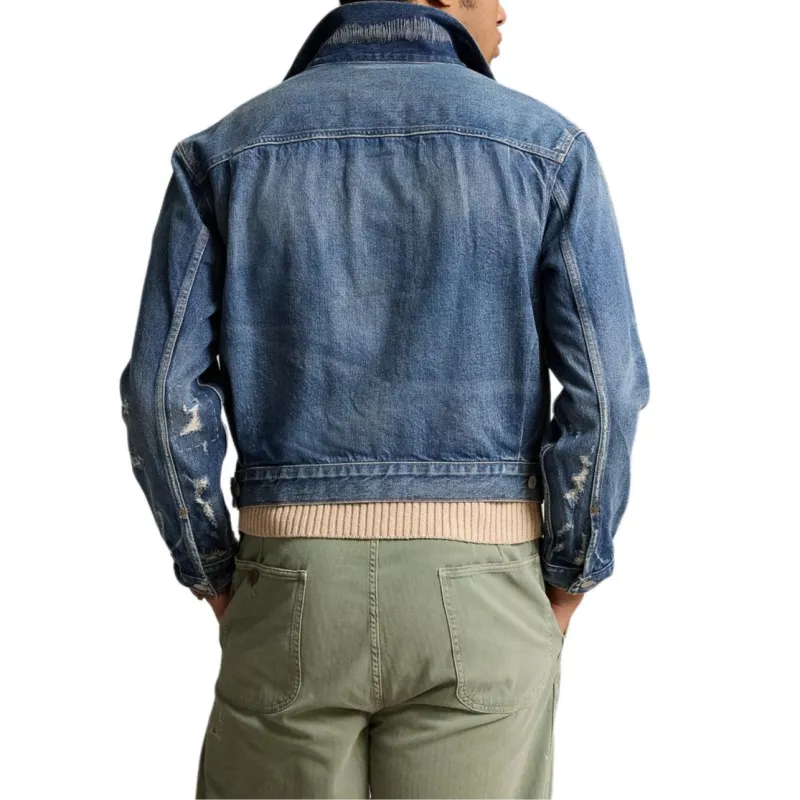 Polo Ralph Lauren SS24 Denim Trucker Jacket Denim Jacket Men's Blue-3