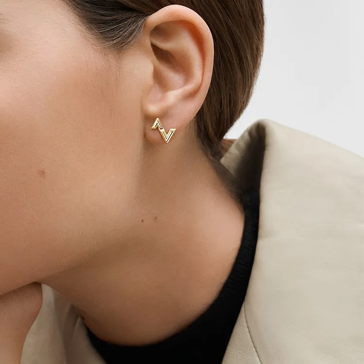 LOUIS VUITTON Lv Volt Upside Down Stud Yellow Gold - Per Unit-1
