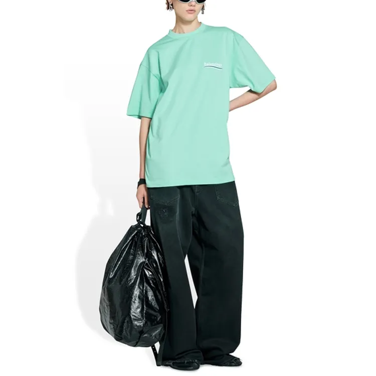 Balenciaga T Shirt Loose Fit Women's Mint Green-2