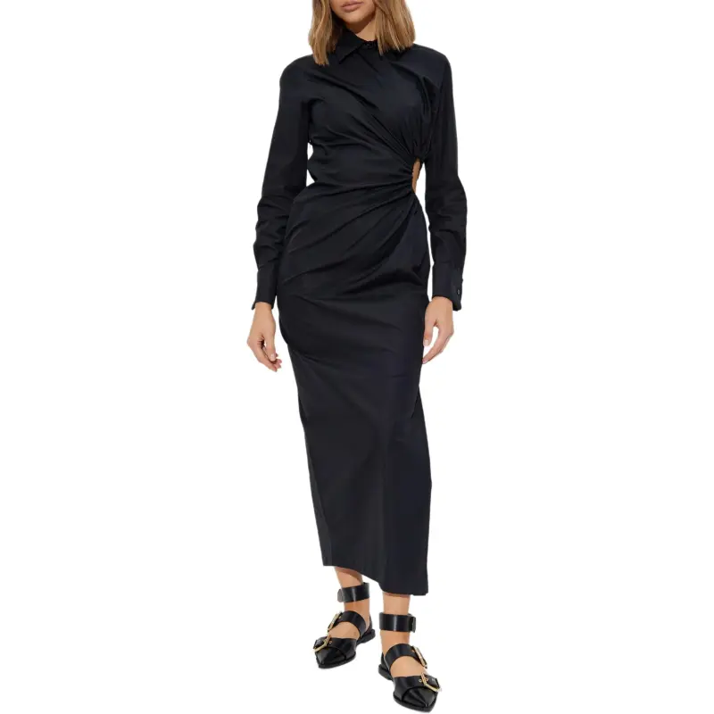 MaxMara Ruched Long Sleeved Shirt Dress-1